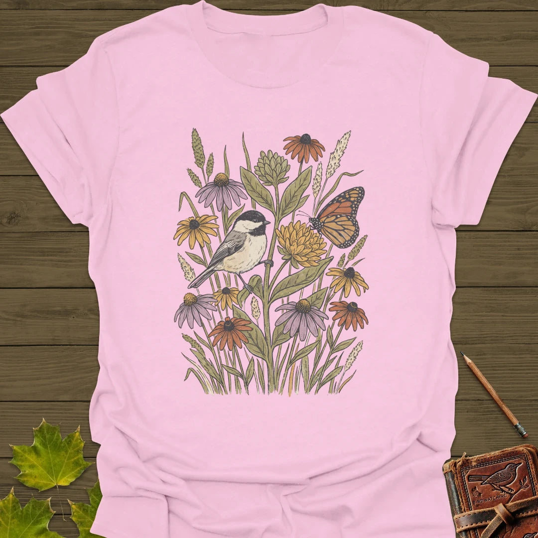 Meadow Chickadee T-Shirt Light Pink