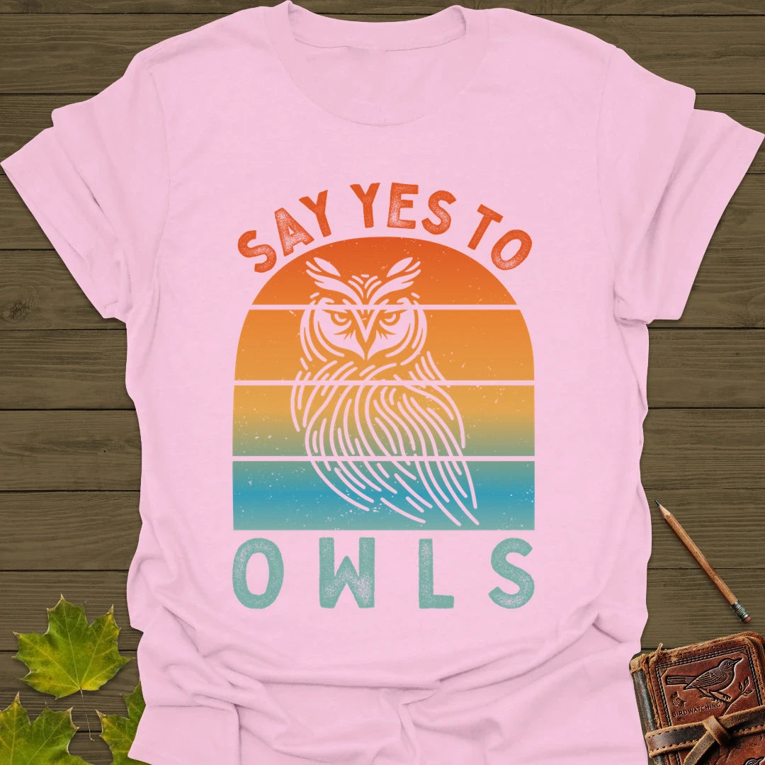Yes To Owls T-Shirt Light Pink