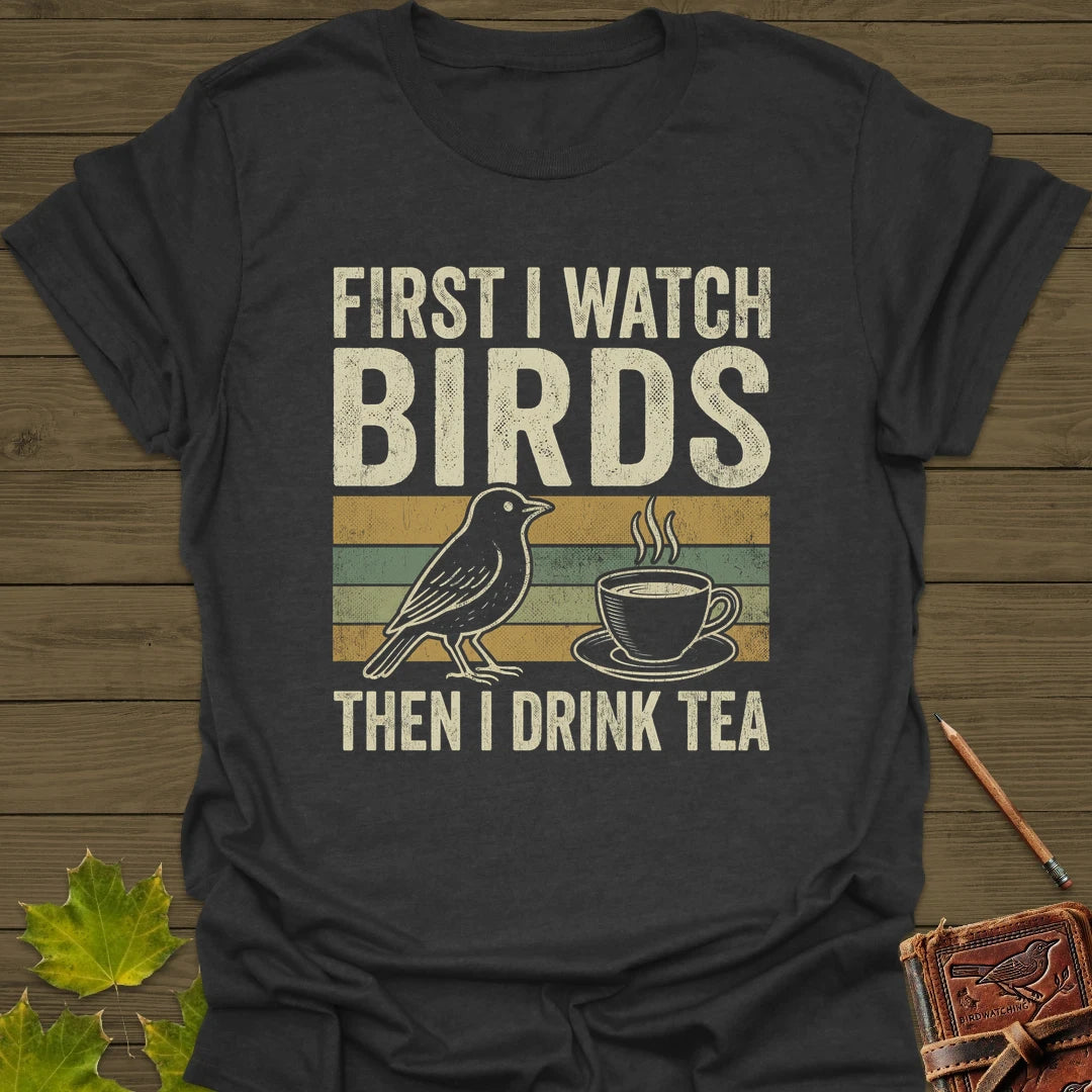 Birds Then Tea T-Shirt Dark Heather