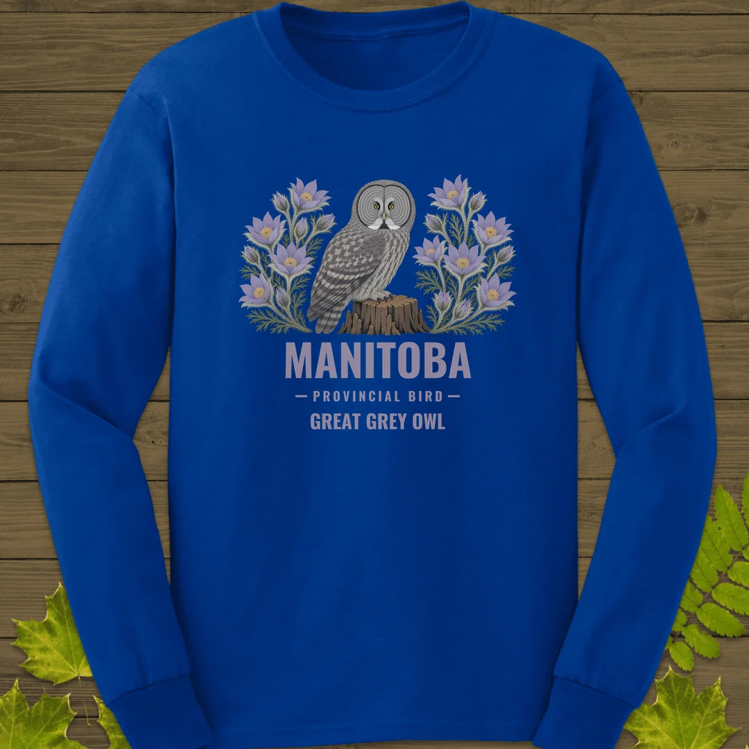 Manitoba Provincial Bird Long Sleeve in Royal