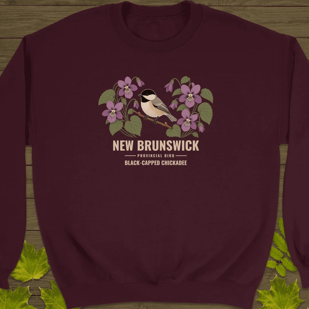 New Brunswick Provincial Bird Sweatshirt in Maroon