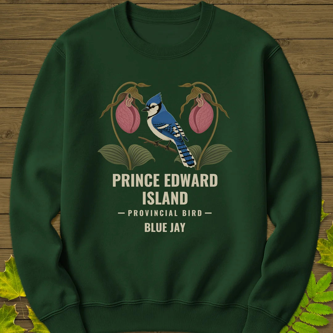 Prince Edward Island Provincial Bird Sweatshirt in Forest Green