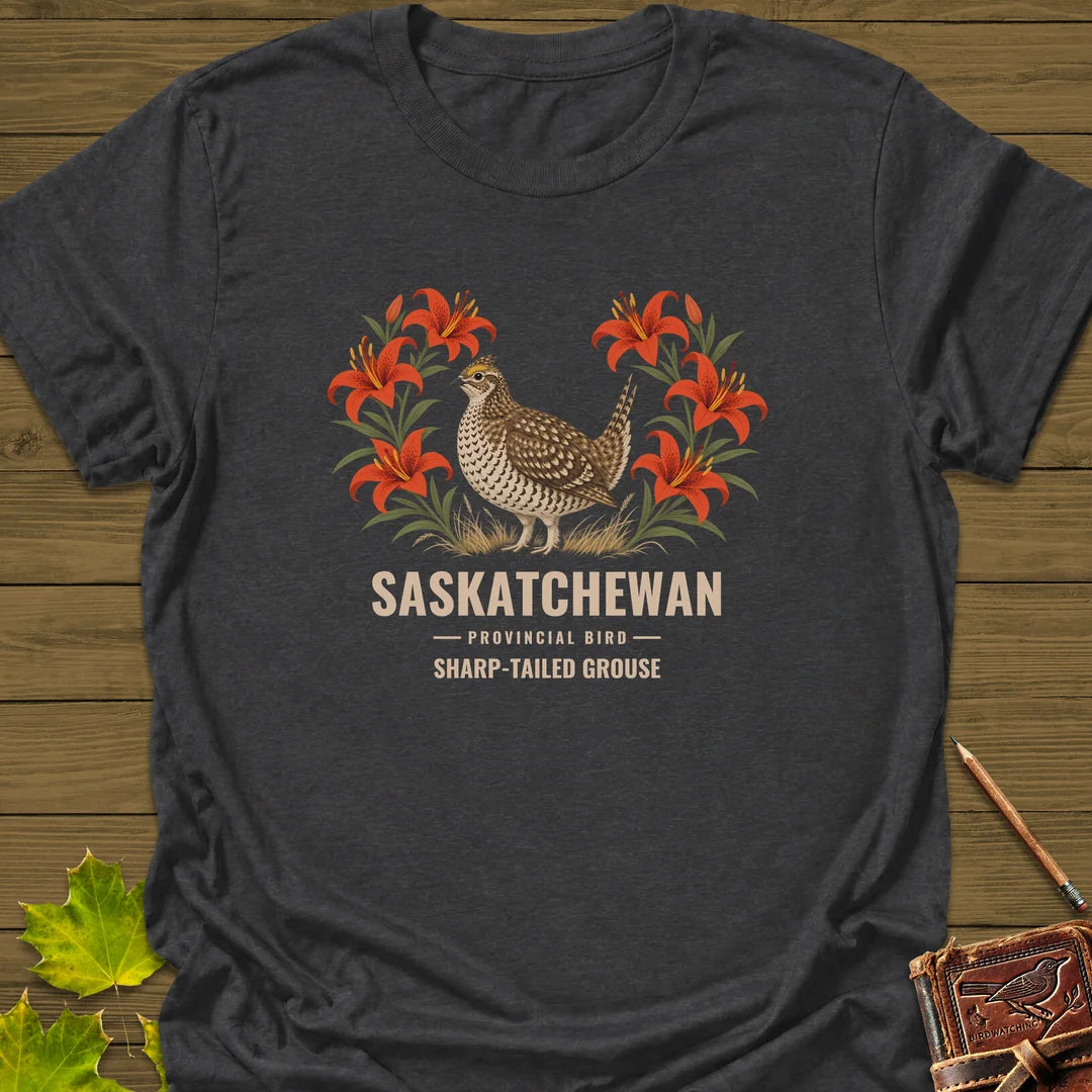 Saskatchewan Provincial Bird T-Shirt in Dark Heather