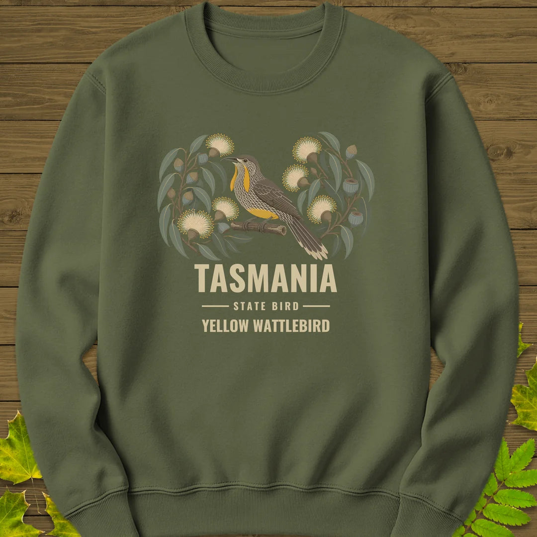 Tasmania State Bird Sweatshirt in Military Green