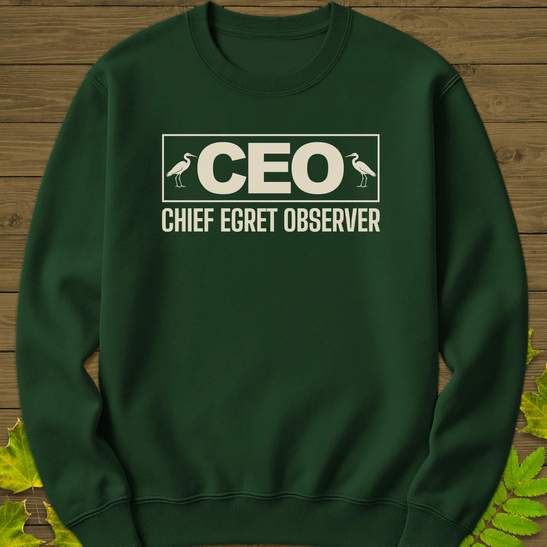 Chief Egret Observer Sweatshirt in Forest Green