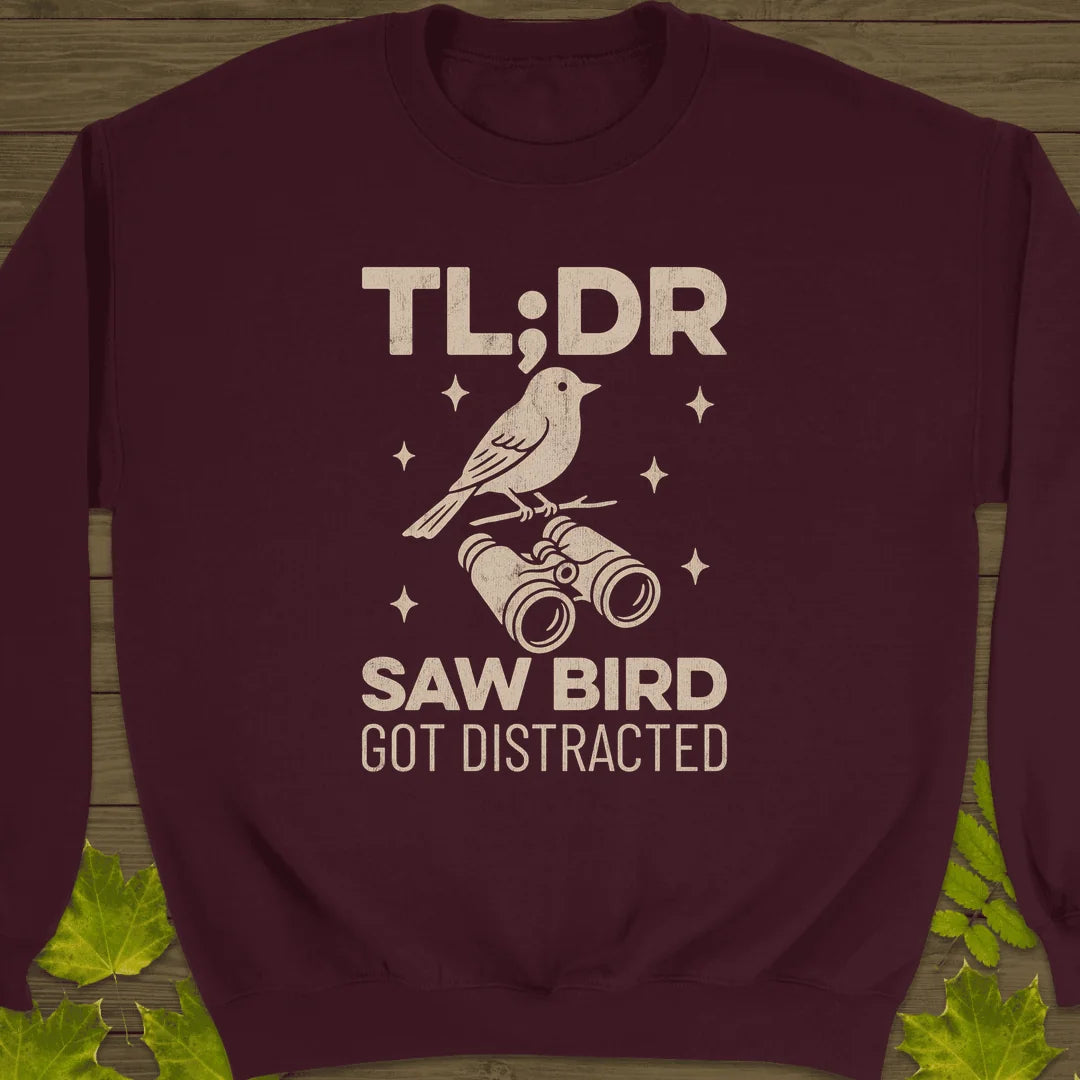 Saw Bird Distracted Sweatshirt in Maroon