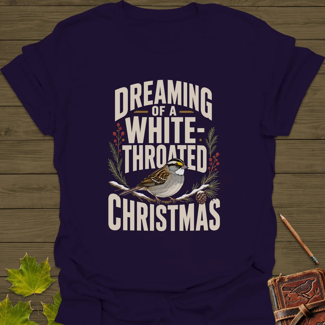 White-Throated Christmas T-Shirt in Purple