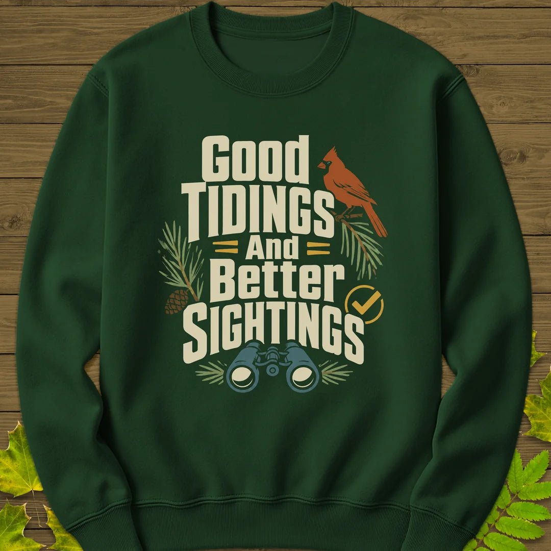 Good Tidings Sightings Sweatshirt in Forest Green