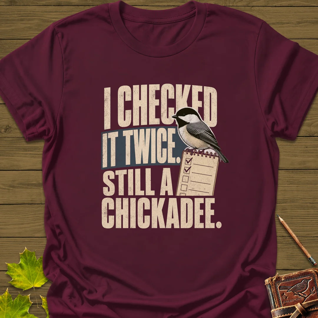 Checked It Twice T-Shirt in Maroon