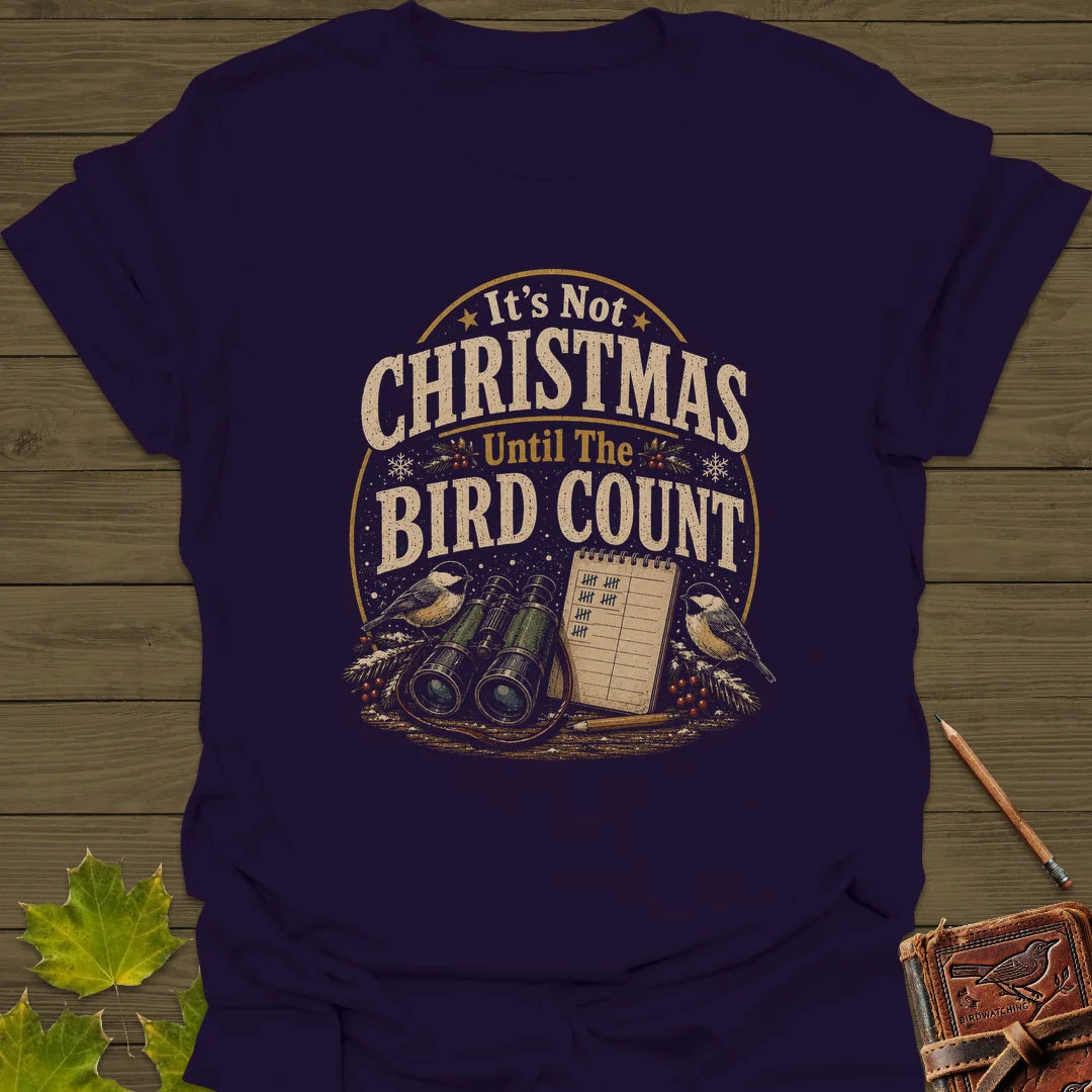 Bird Count Christmas T-Shirt in Purple