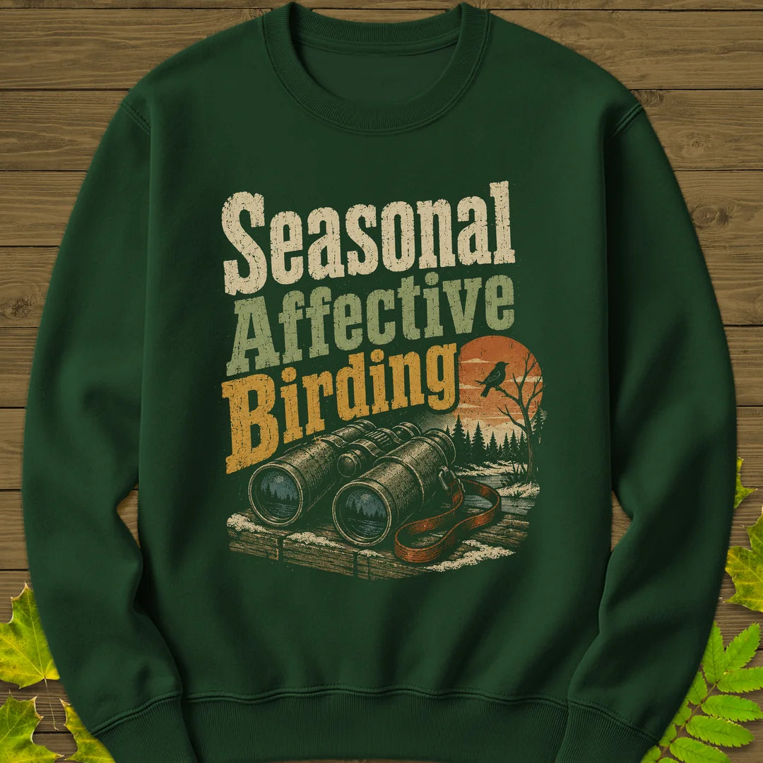 Seasonal Affective Birding Sweatshirt in Forest Green