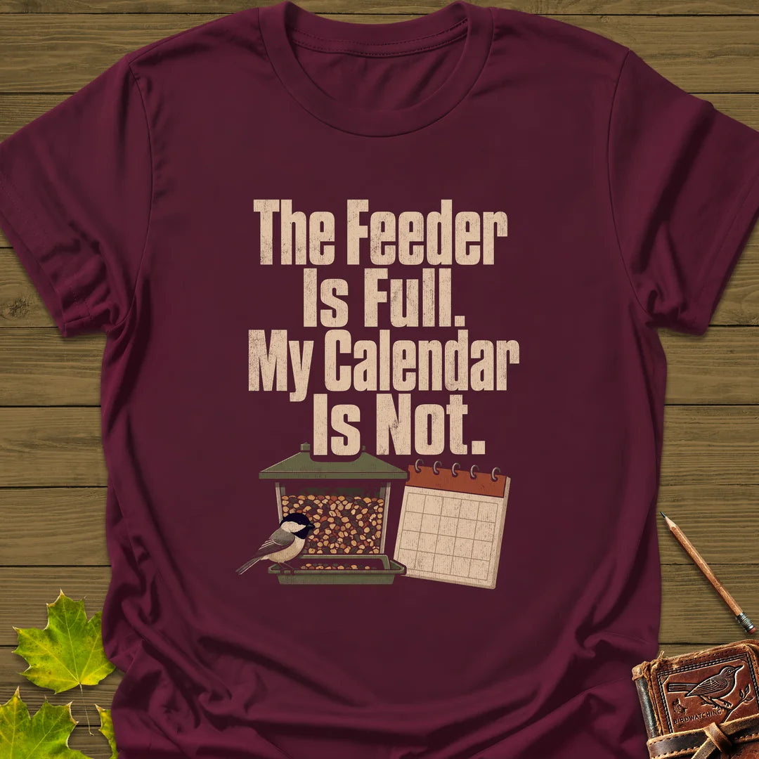 Feeder Full Calendar Empty T-Shirt in Maroon