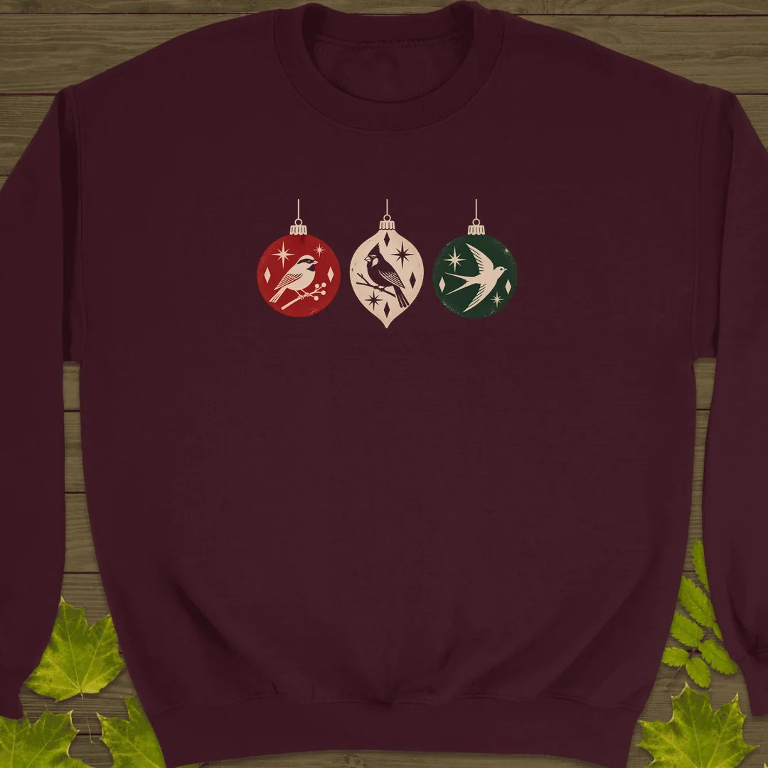 Ornament Flock Sweatshirt in Maroon