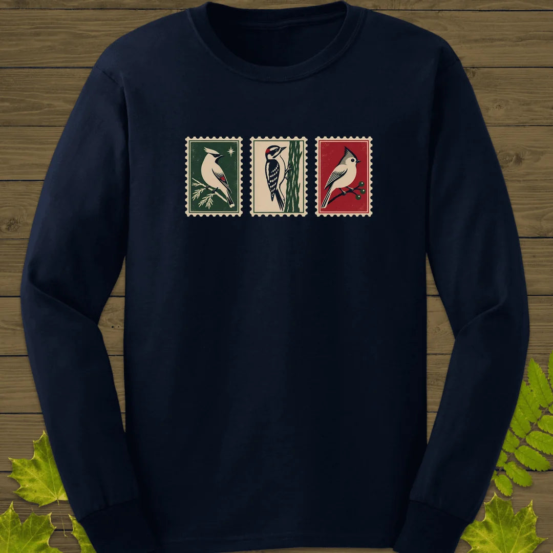 Winter Postage Trio Long Sleeve in Navy