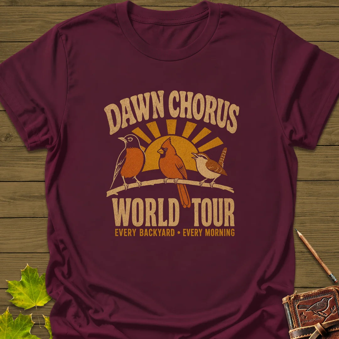 Dawn Chorus Tour T-Shirt in Maroon