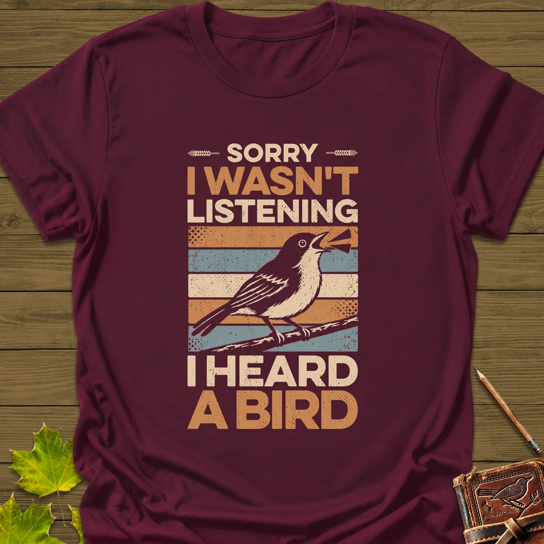 Heard A Bird T-Shirt in Maroon