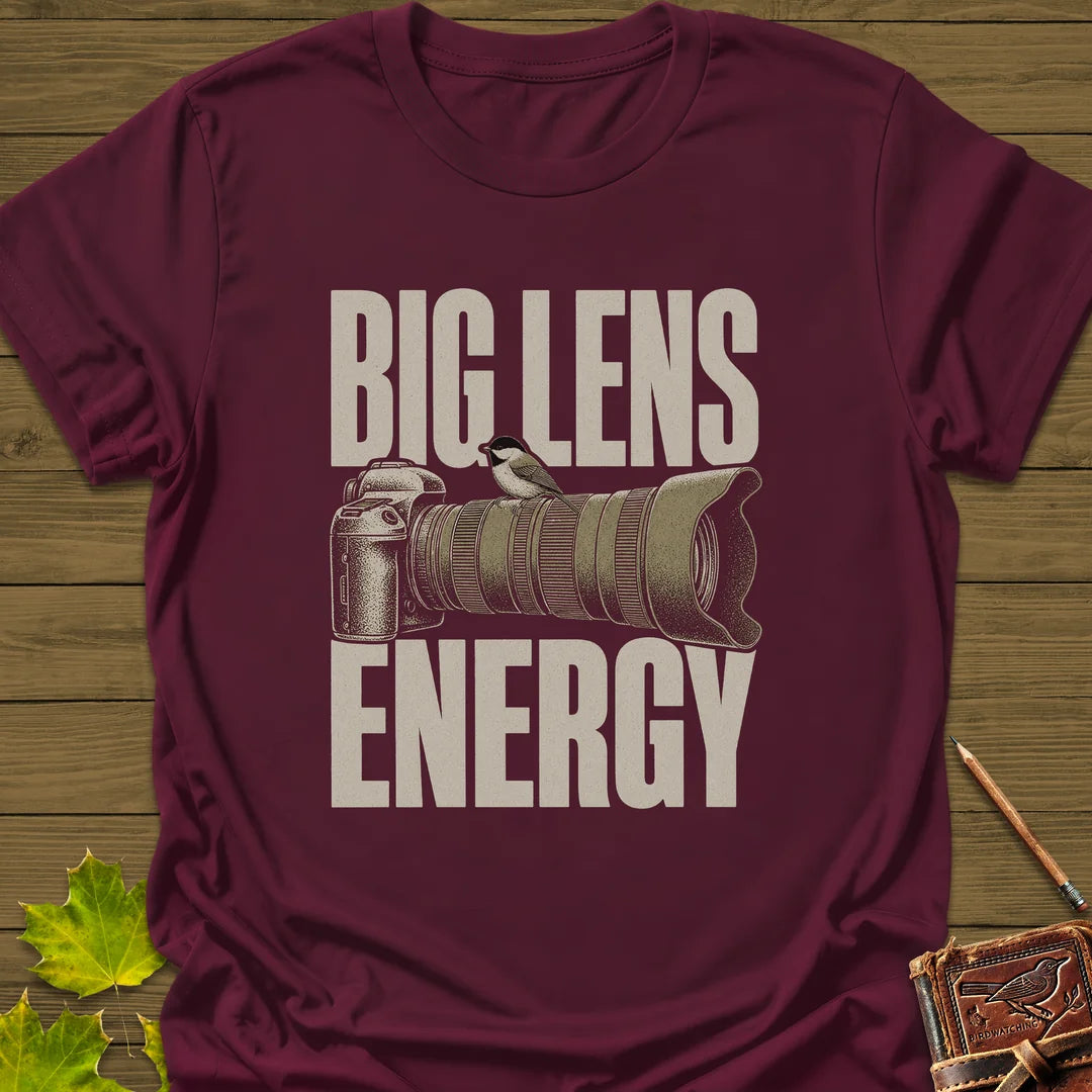 Big Lens Energy T-Shirt in Maroon