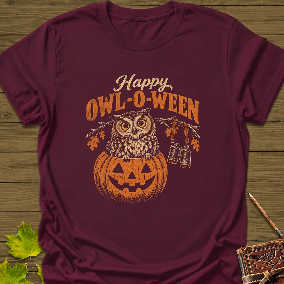 Owl-O-Ween T-Shirt in Maroon