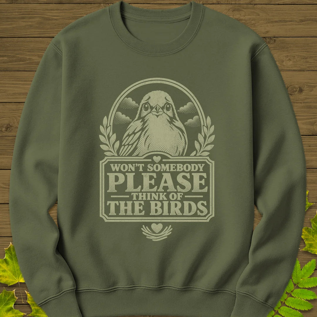 Think Of Birds Sweatshirt in Military Green
