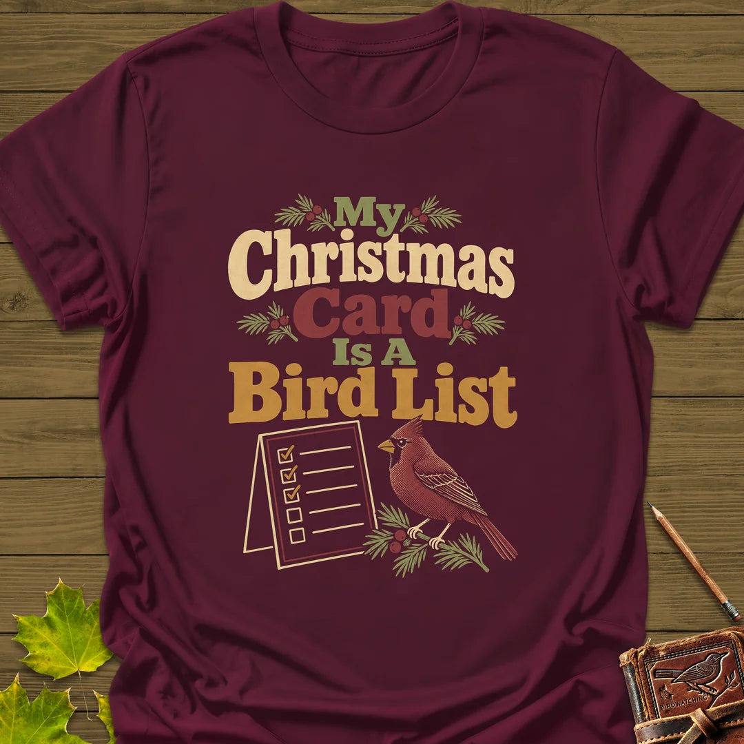 Card Is A List T-Shirt in Maroon
