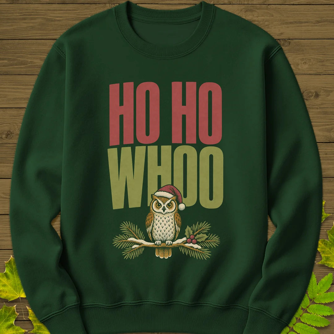 Ho Ho Whoo Sweatshirt in Forest Green