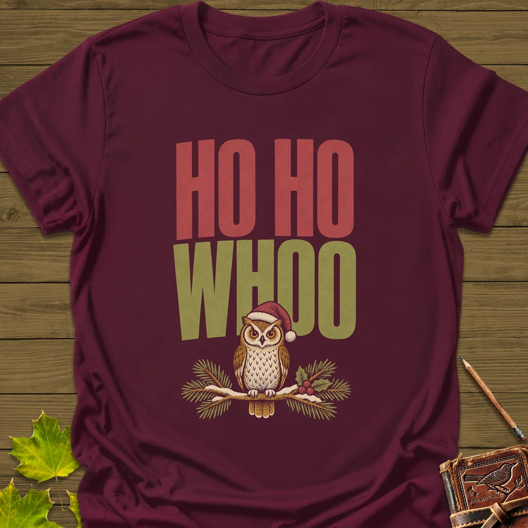 Ho Ho Whoo T-Shirt in Maroon