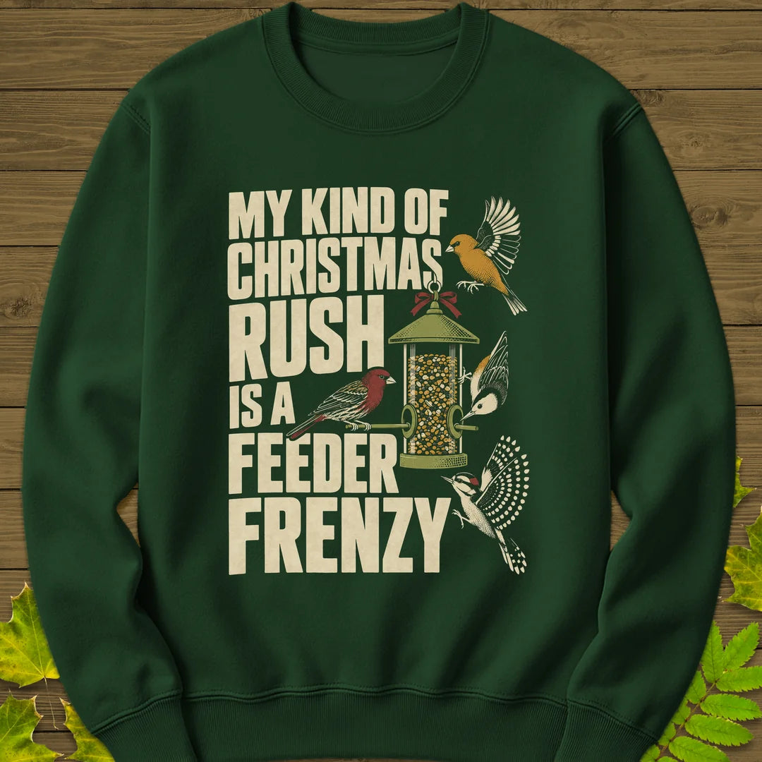 Feeder Frenzy Sweatshirt in Forest Green