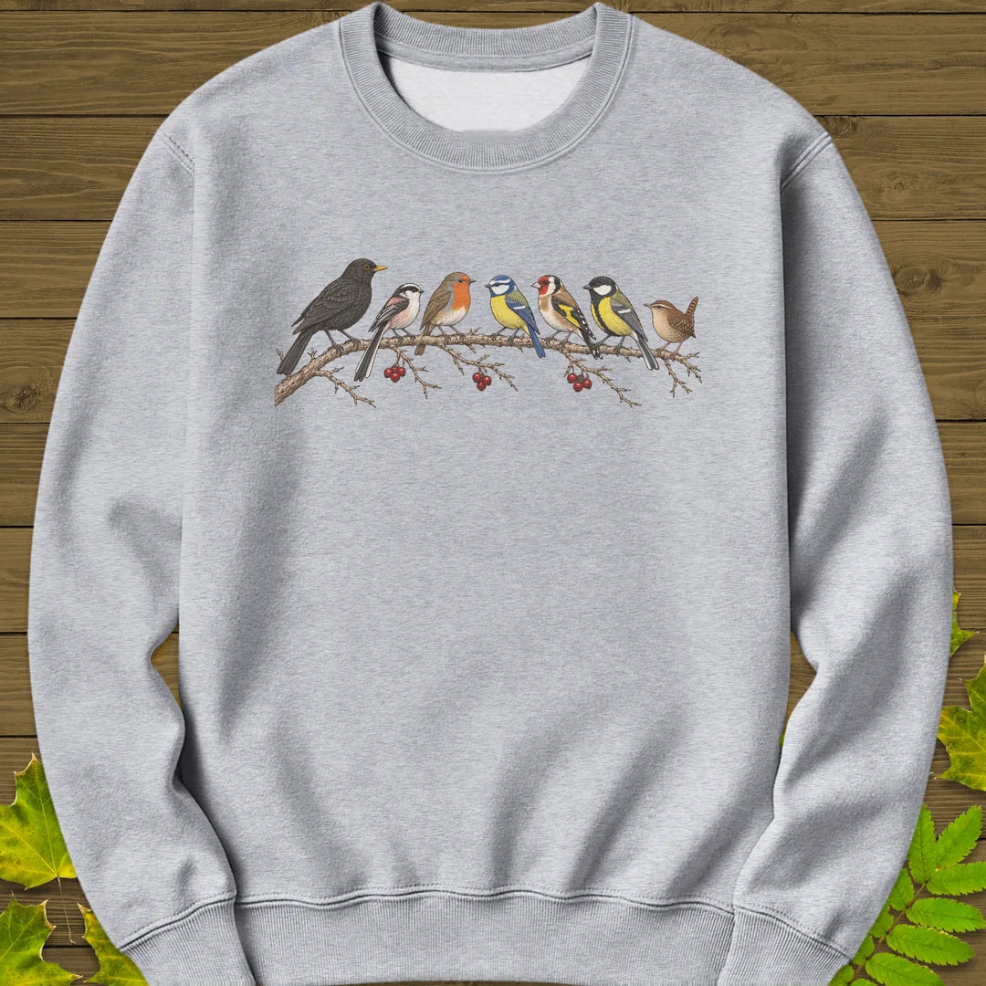 Garden Bird Lineup Sweatshirt in Sport Grey