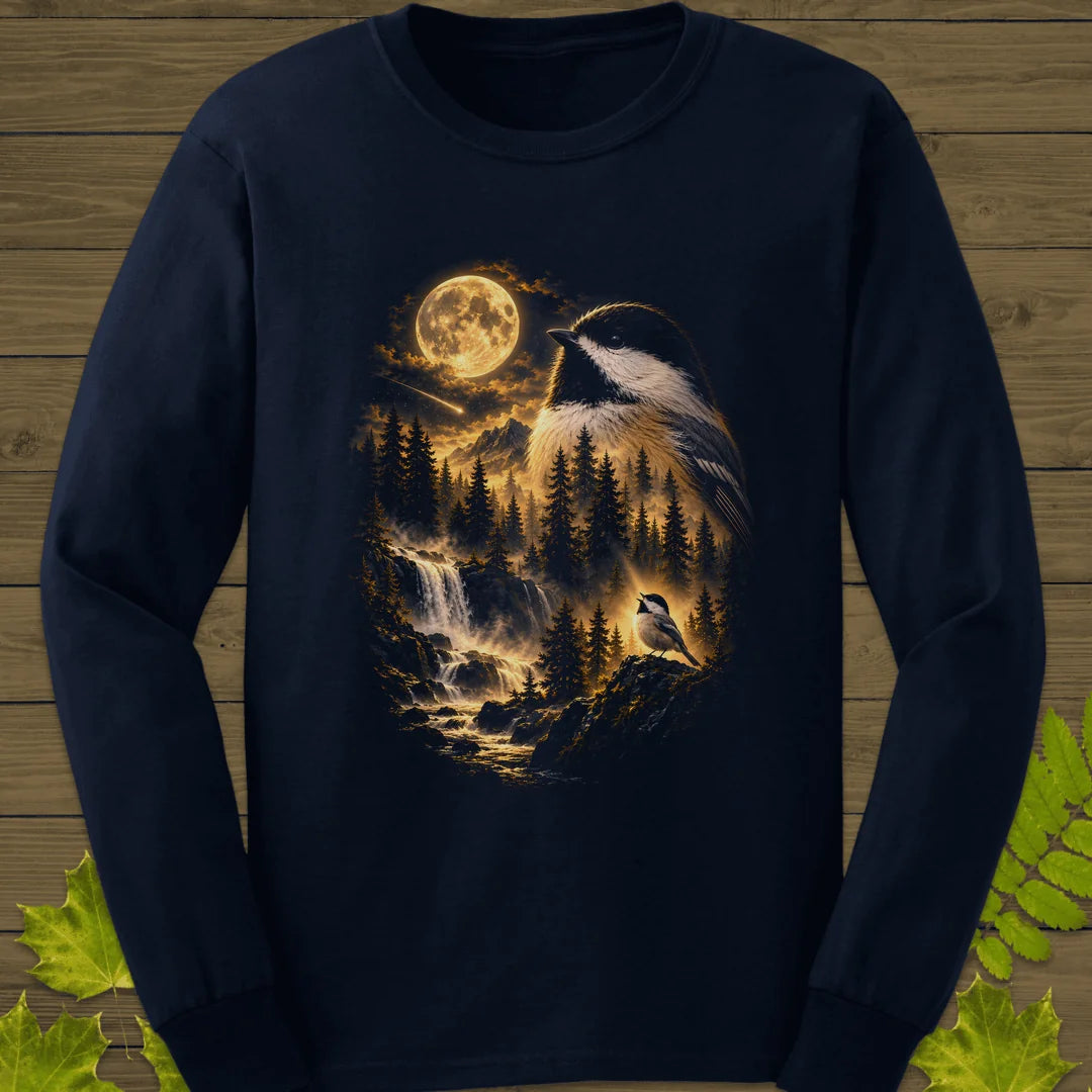 Moonlit Chickadee Long Sleeve in Navy