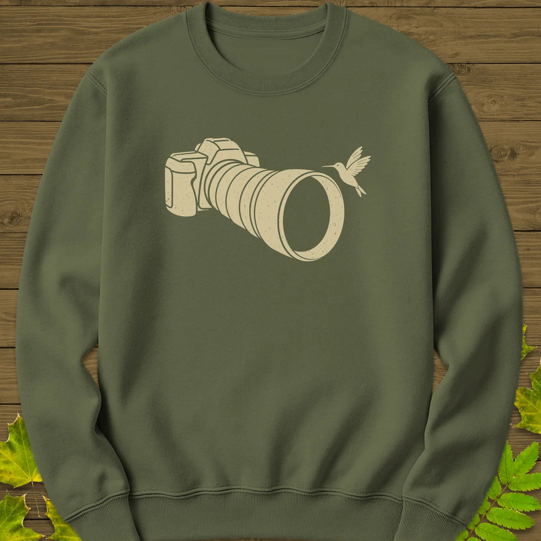 Telephoto Hummingbird Sweatshirt in Military Green