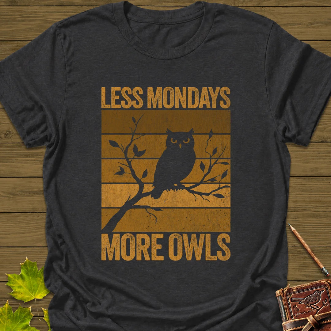 Less Mondays, More Owls T-Shirt in Dark Heather
