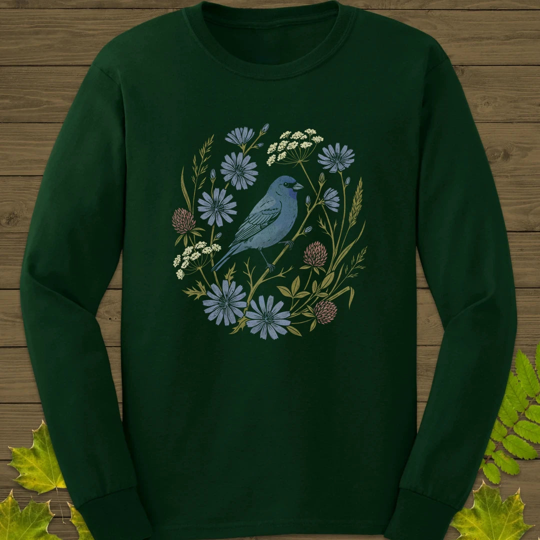 Indigo Bloom Long Sleeve Forest Green