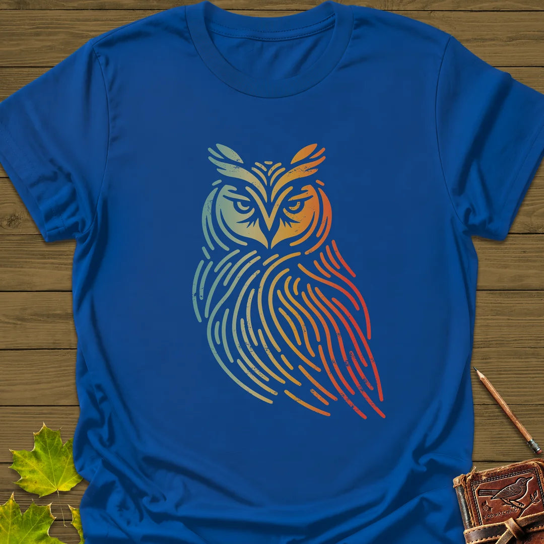 Modern Owl Silhouette T-Shirt in Royal