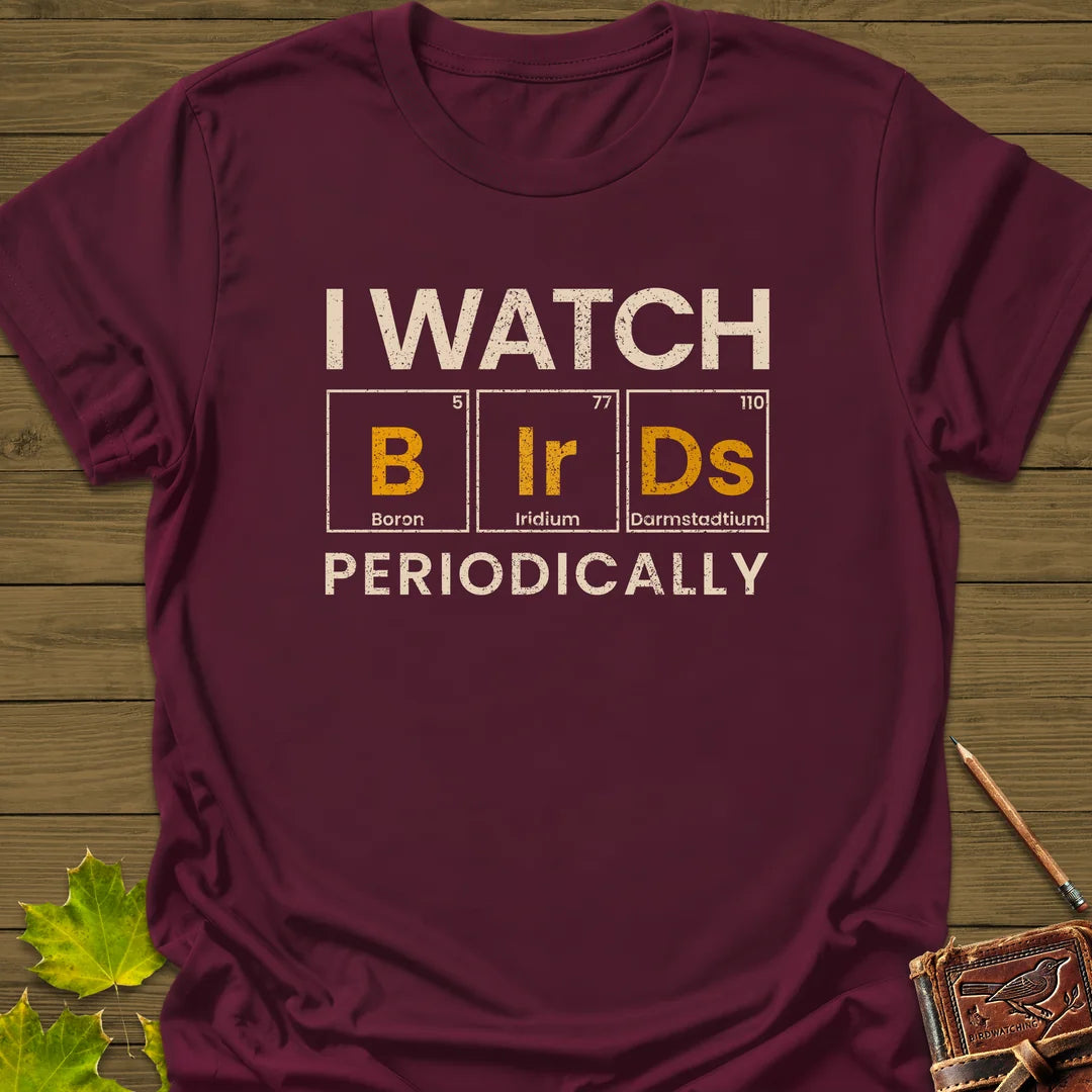 Watch Birds Periodically T-Shirt in Maroon