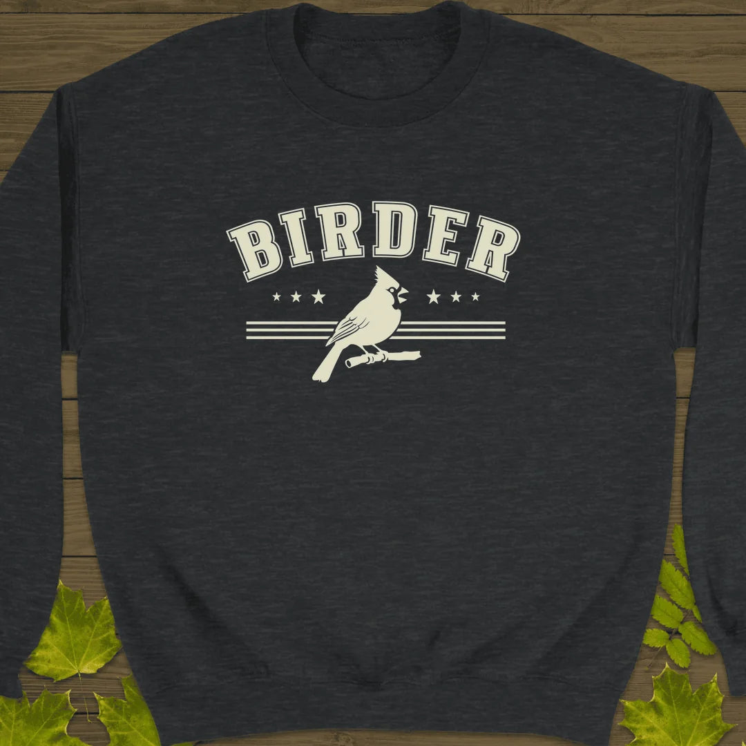 Retro Birder Logo Sweatshirt in Dark Heather