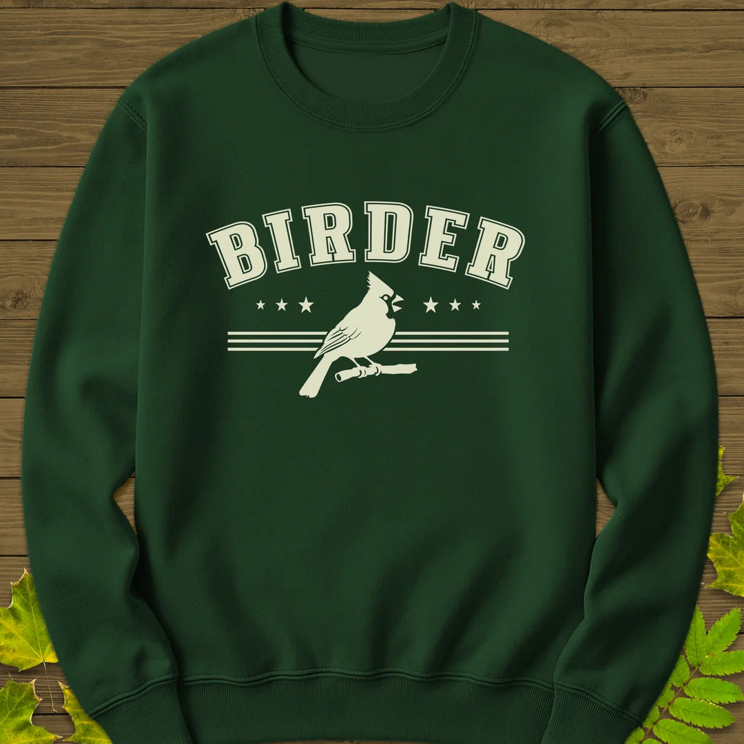 Retro Birder Logo Sweatshirt in Forest Green