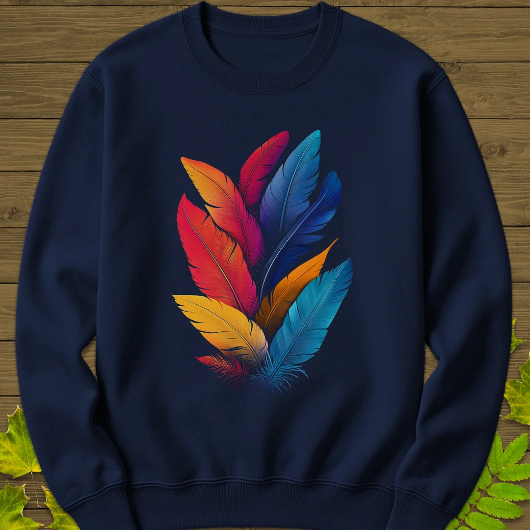 Vivid Plumes Sweatshirt in Navy