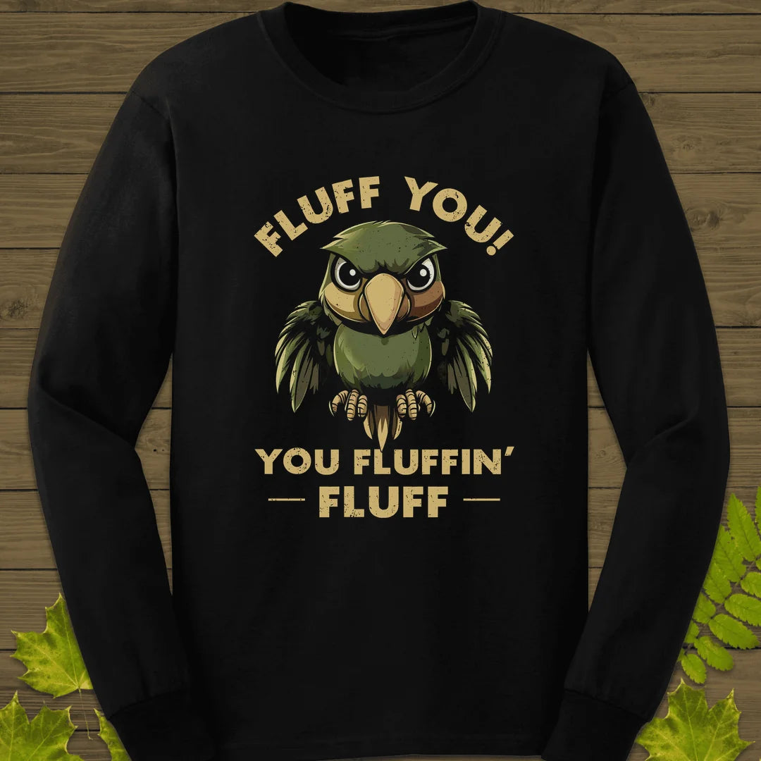 Fluff You Parrot Long Sleeve in Black