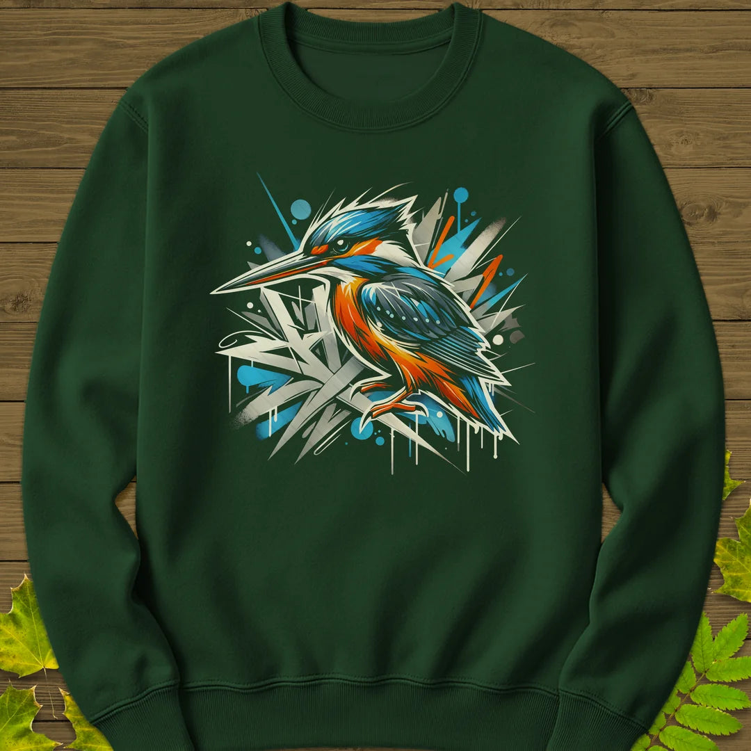 Urban Wildlife Kingfisher Sweatshirt in Forest Green