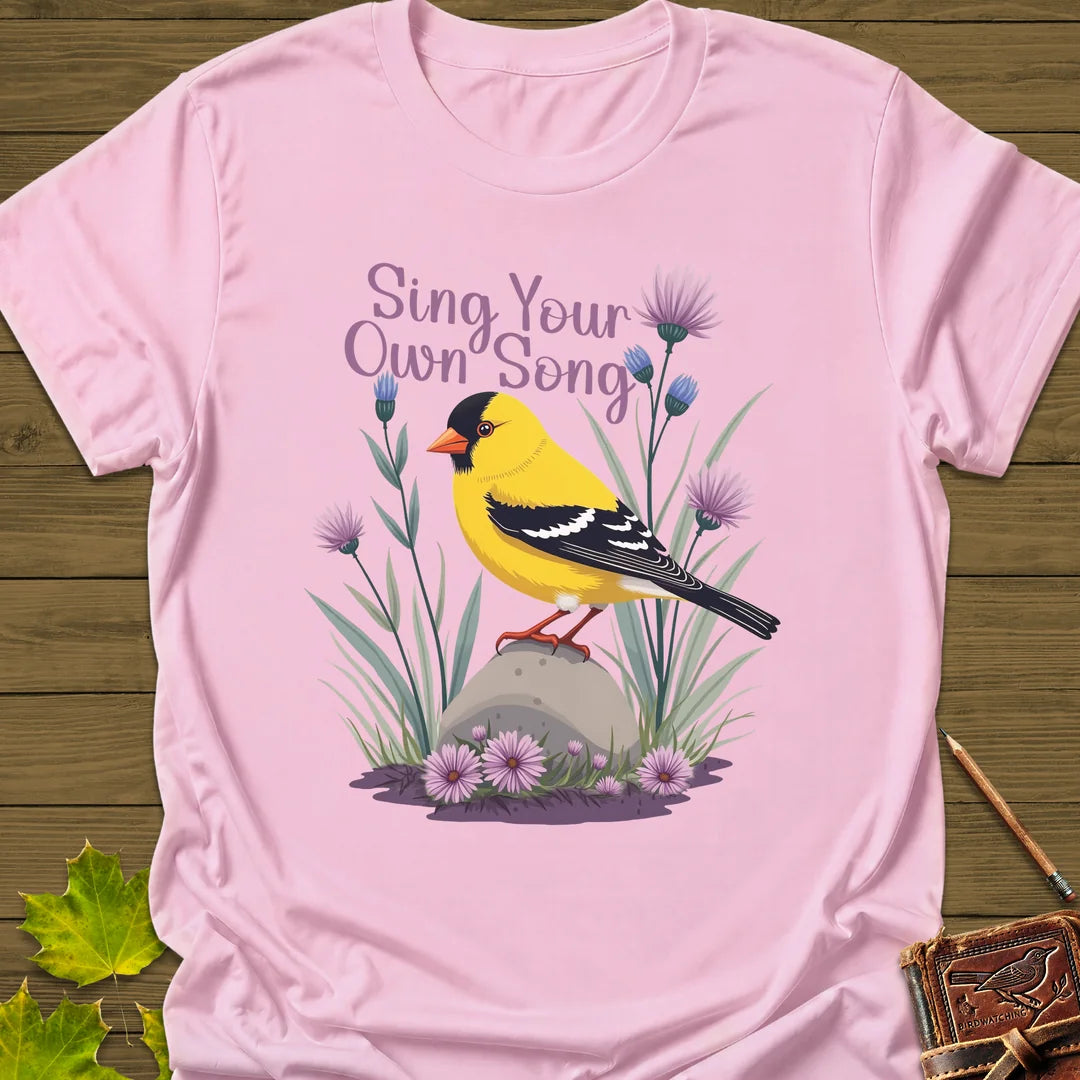 Sing Your Song Goldfinch T-Shirt in Light Pink