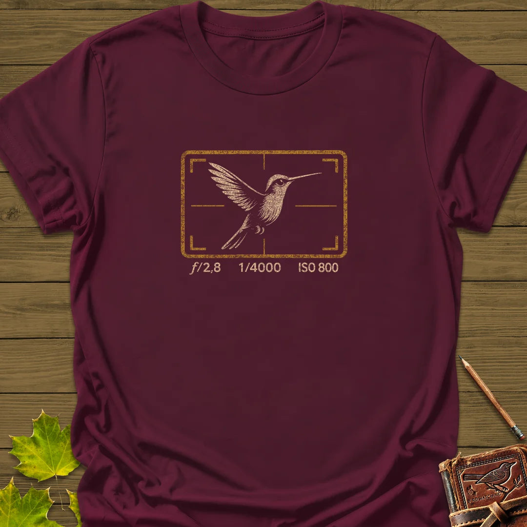 Hummingbird Photography T-Shirt in Maroon