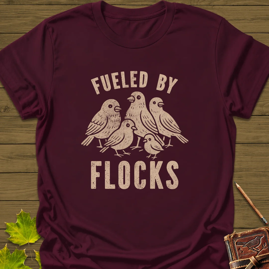 Fueled By Flocks T-Shirt in Maroon