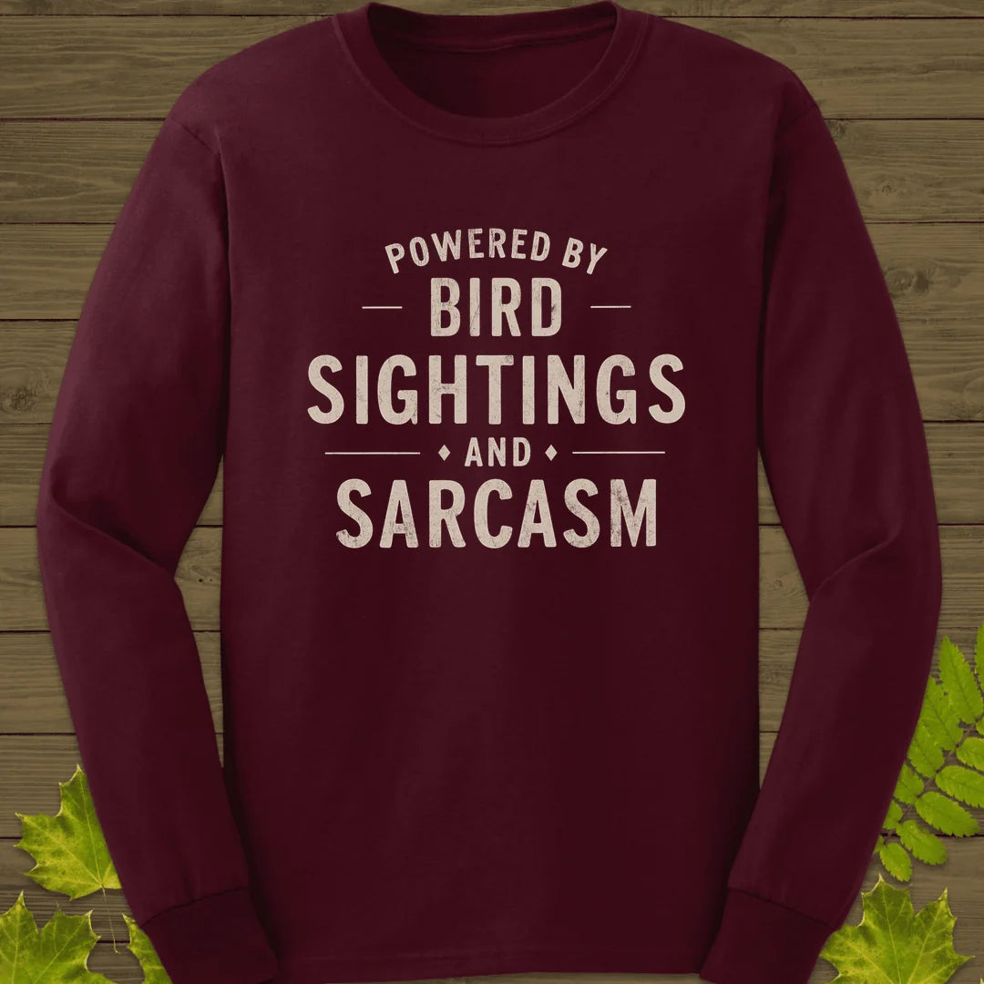 Birds and Sarcasm Long Sleeve in Maroon