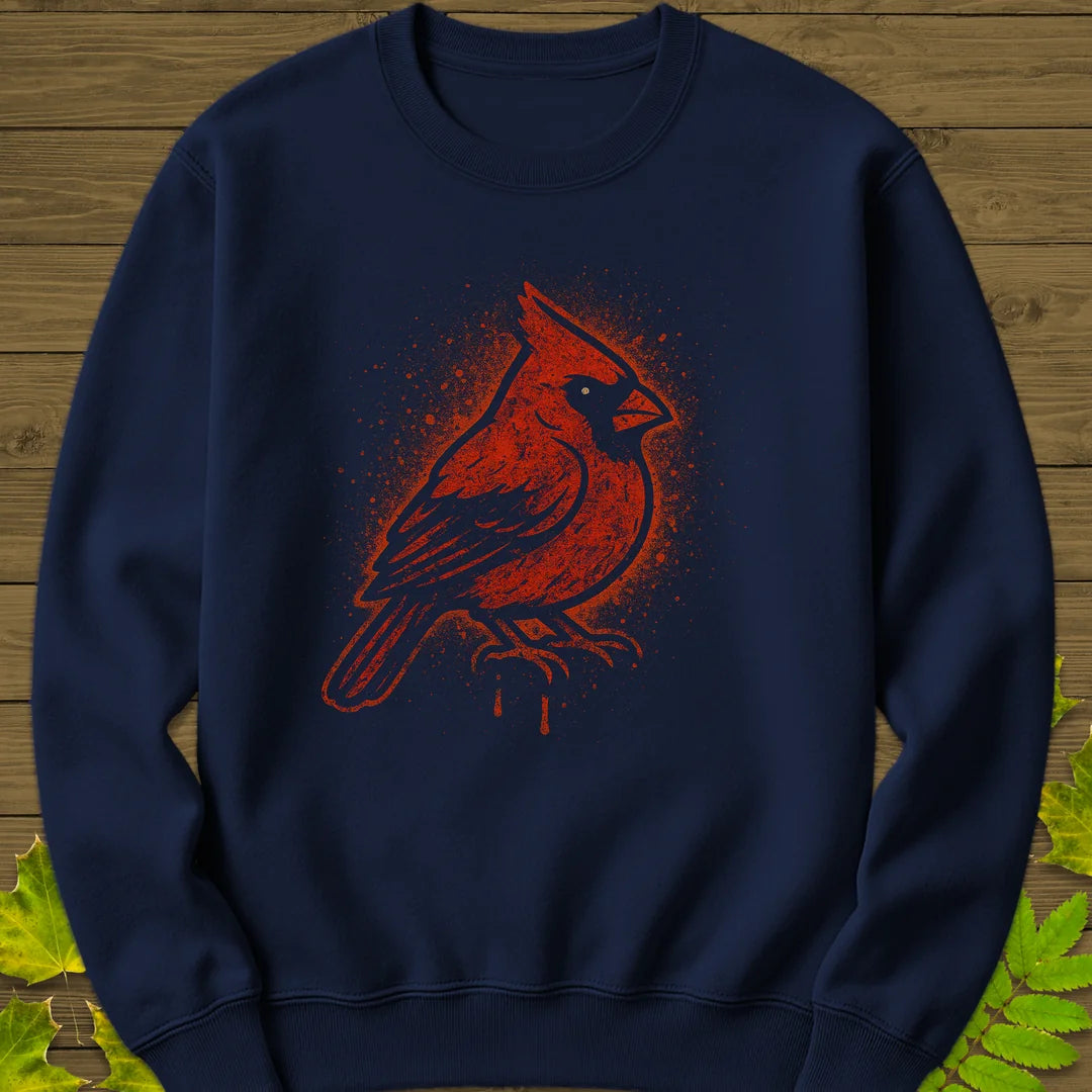 Northern Cardinal Art Sweatshirt in Navy
