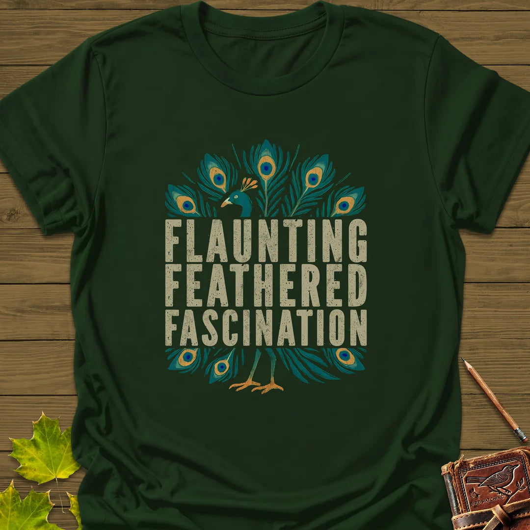 Feathered Fascination T-Shirt in Forest Green
