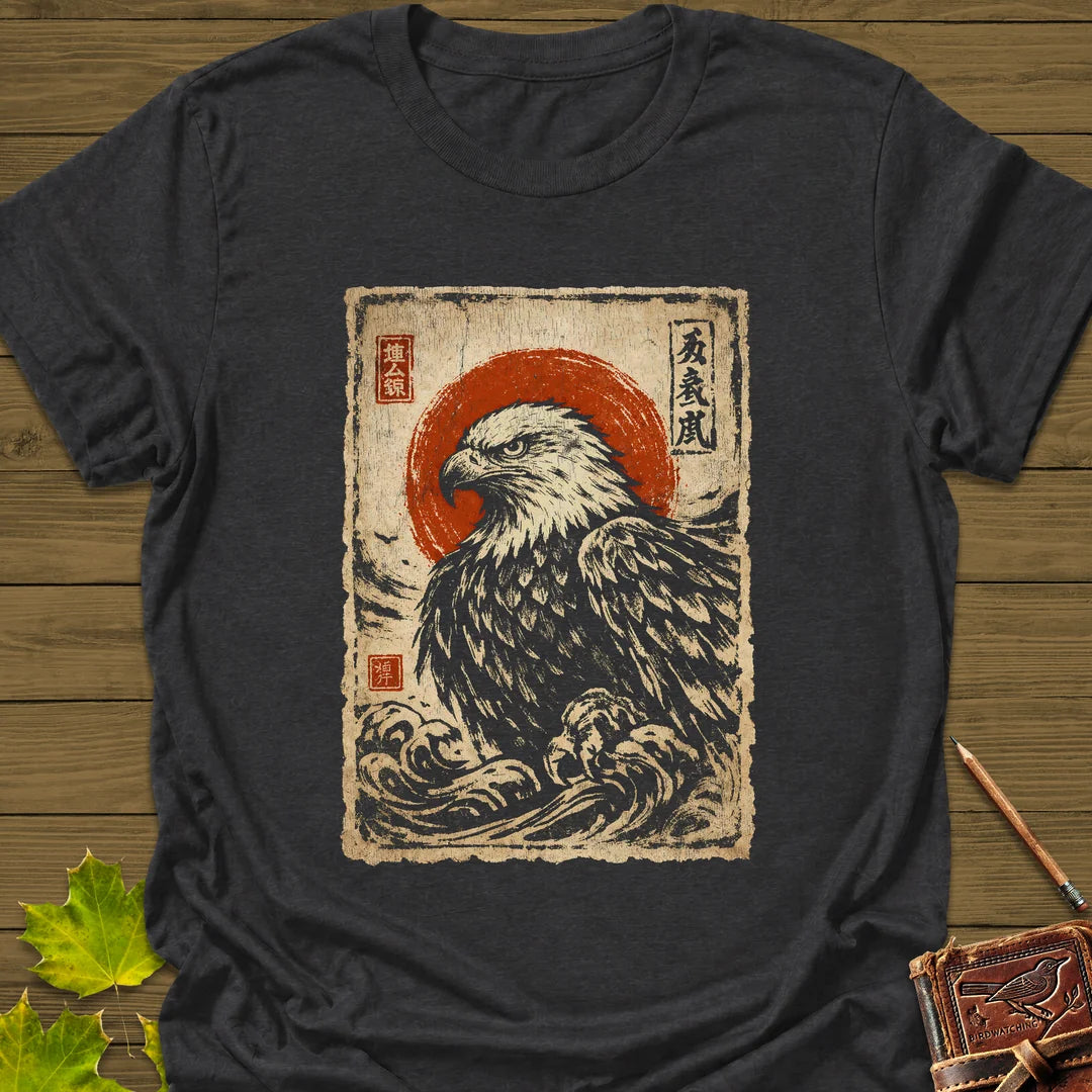 Eagle Japanese Art T-Shirt in Dark Heather