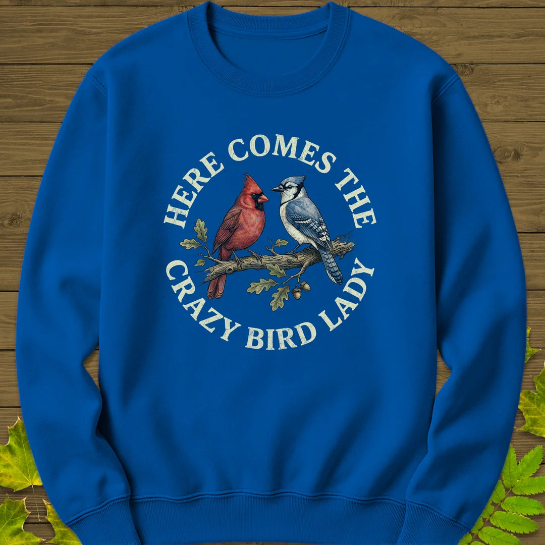 Crazy Bird Lady Sweatshirt in Royal