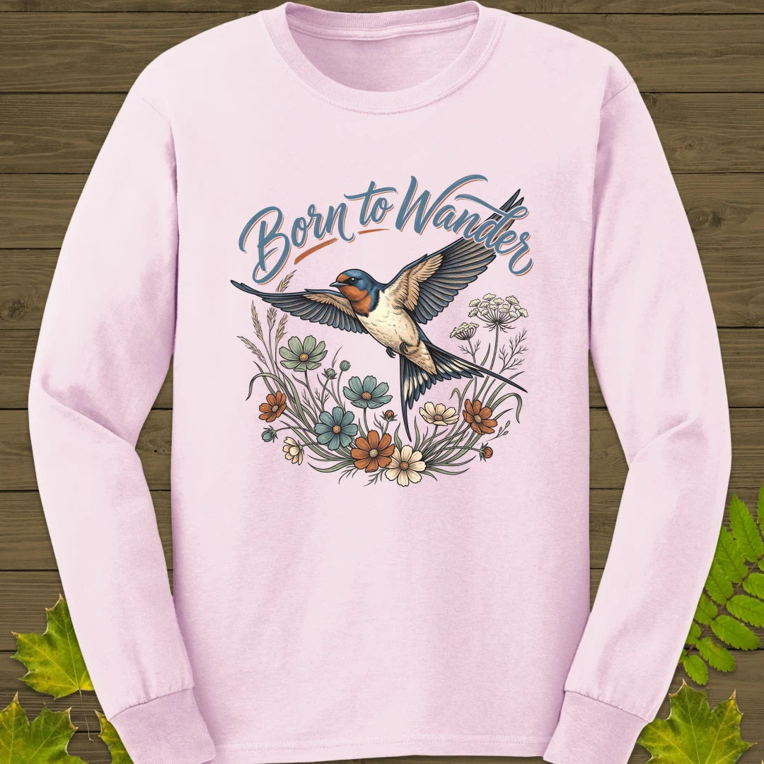 Born To Wander Long Sleeve Light Pink