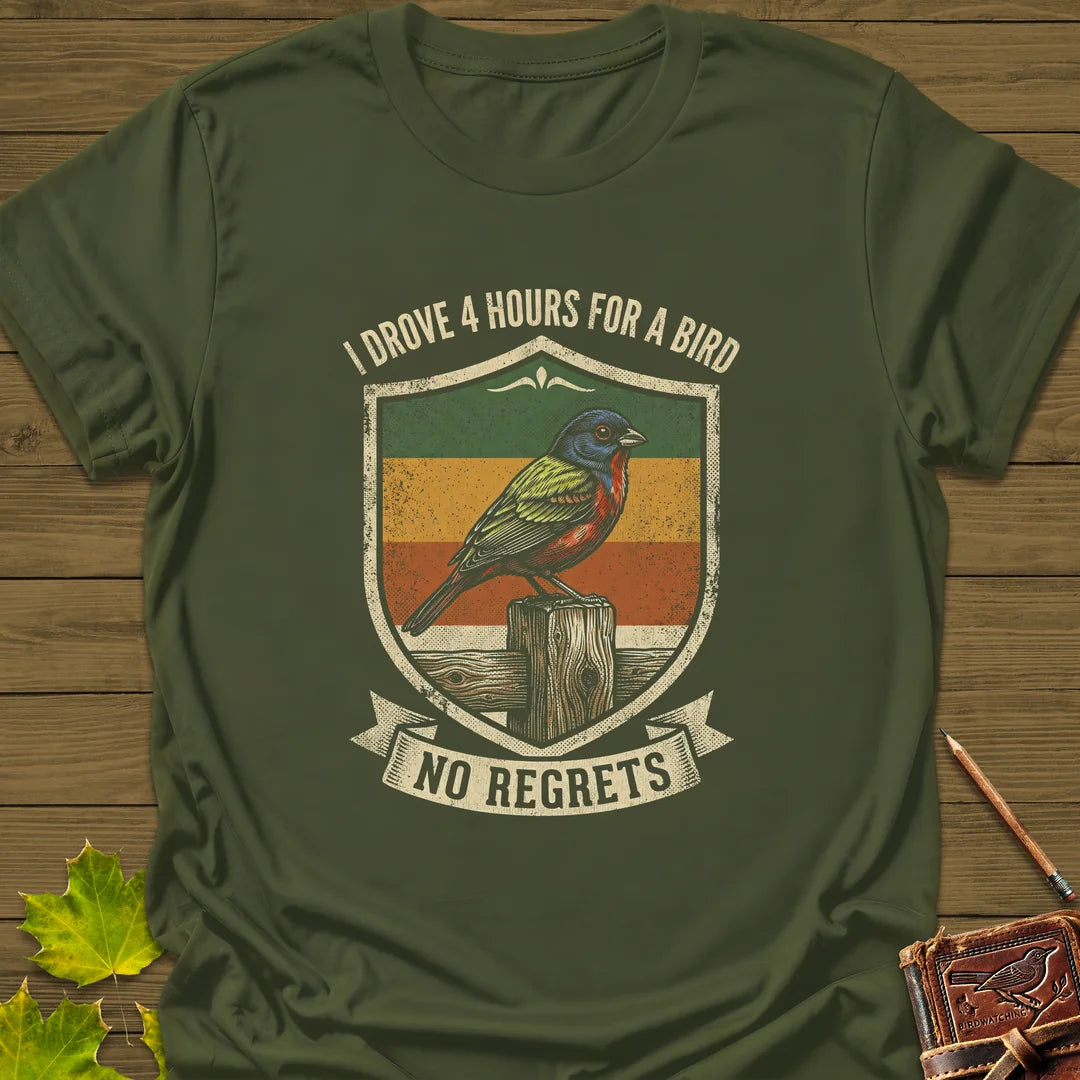 No Regrets T-Shirt in Military Green
