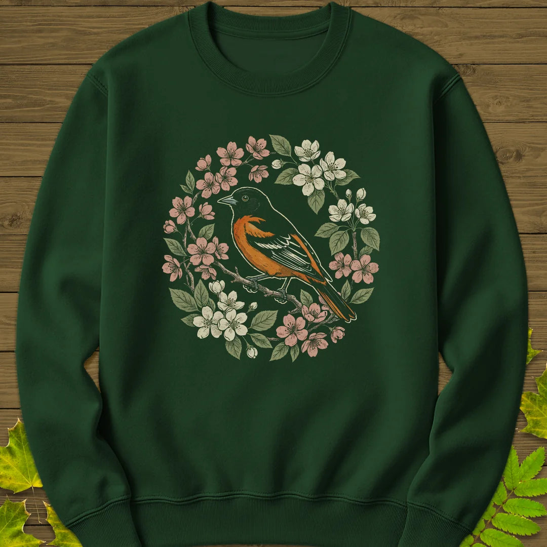 Baltimore Bloom Sweatshirt in Forest Green